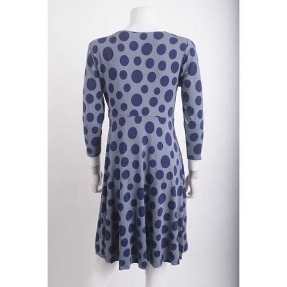 Boden Womens Jersey Wrap Dress UK 14P US 10P Blue Polka-Dot 3/4 Sleeve - Picture 5 of 6
